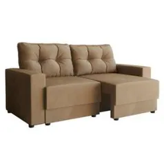 Sofá 3 Lugares Retrátil Lubeck Suede Bege 180 cm - Mobly | R$ 455