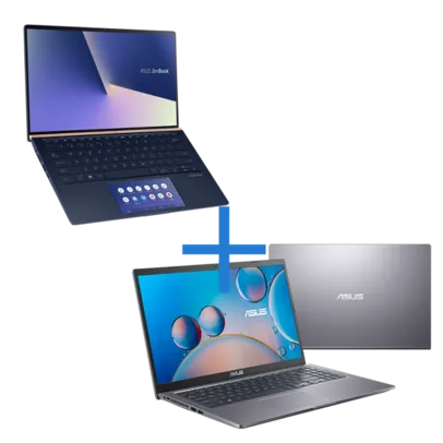 Notebook ASUS Zenbook UX434FAC-A6340T Azul Escuro + Notebook ASUS M515DA-EJ533T Cinza Escuro