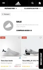 Adidas com até 50% de desconto!