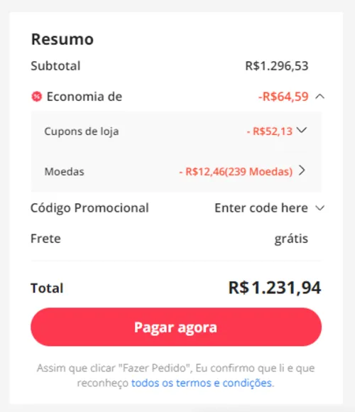 Imagem na descrição da promoção