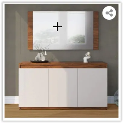 Buffet 3 Portas com Moldura Painel Miriam Espresso Móveis Pinho | R$ 295