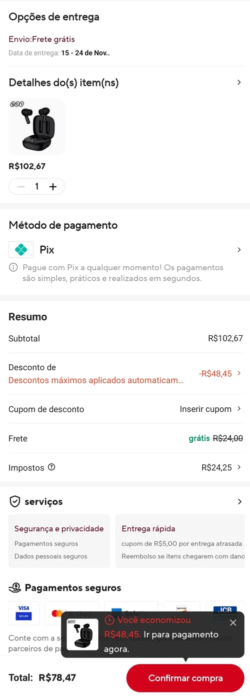 Imagem na descrição da promoção