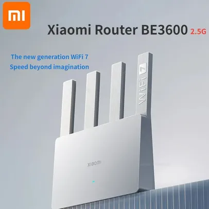 [ APP | TAXA INCLUSA | MOEDAS R$ 224 ] Xiaomi-Roteador Wi-Fi BE3600 WiFi 7, 2,4 GHz/5GHz, 160Mhz,  Aceleração de Jogos, WAN Dupla