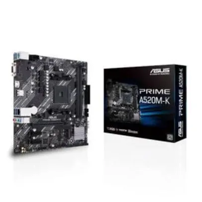 Placa-Mãe Asus Prime A520M-K, AMD AM4, mATX, DDR4 | R$538