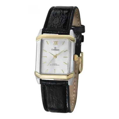 [CC Sub/AME R$ 64 ] Relógio Feminino Quadrado Dourado e Prata Champion Couro | R$ 81