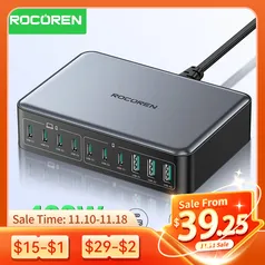 [Taxa Inclusa] Rocoren 400W USB Tipo C Carregador rápido portátil 10 em 1