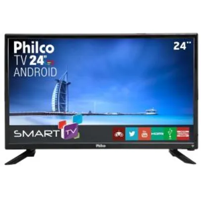 Smart TV LED 24" Full HD Philco PTV24N91SA com Processador Quad-core - R$699