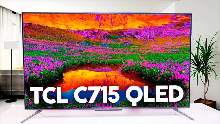 Smart TV TCL 55´ 4K QLED UHD, WiFi, Bluetooth, 3x HDMI, 2x USB,  HDR10+, Google Assistant, Android TV, Dolby Vision, Sem Bordas - 55C715