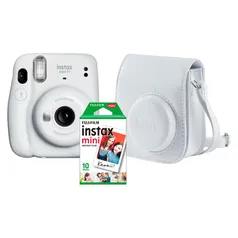 Kit Câmera Instax Mini 11 Com Pack 10 Fotos com Bolsa Branca