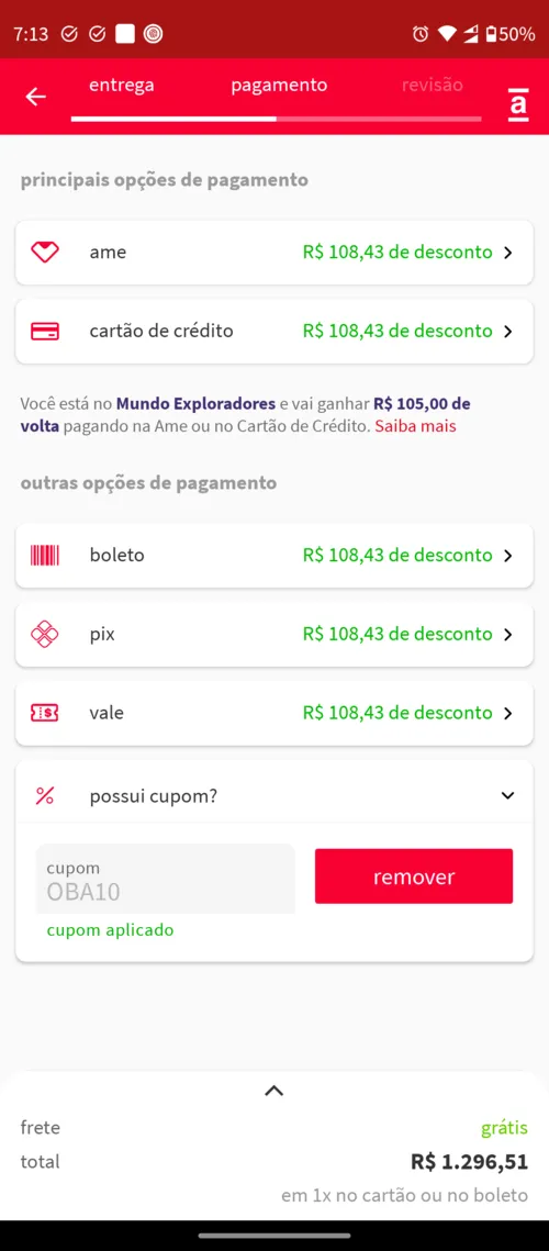 Imagem na descrição da promoção