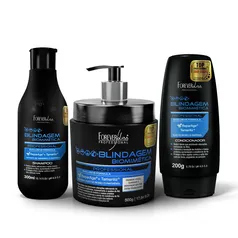 Kit Shampoo, Condicionador e Máscara Blindagem Capilar Forever Liss