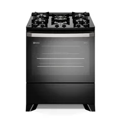 (Com Cashback Electrolux) Fogão 5 bocas Electrolux Preto Experience Mesa de Vidro, PerfectCook e VaporBake (FE5GP) - Bivolt