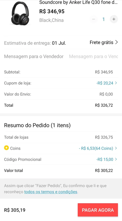 Imagem na descrição da promoção