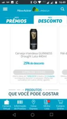 25% OFF Guinness [Aplicativo Pão de Açúcar]