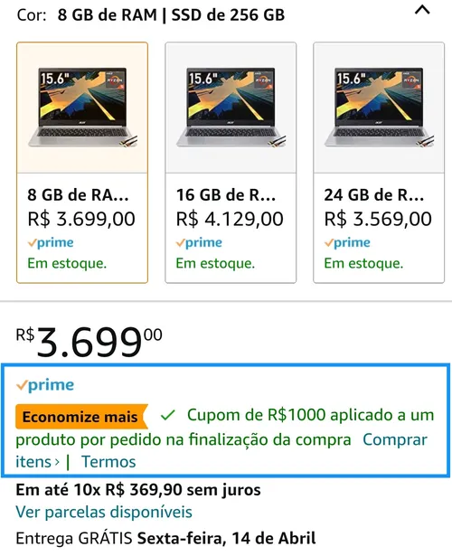 Imagem na descrição da promoção