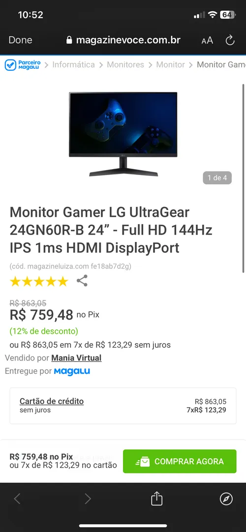 Imagem na descrição da promoção