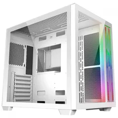 Gabinete Gamer SuperFrame Cube, ARGB, Mid tower, Vidro Temperado, ATX, White, Sem Fonte, Sem Fan