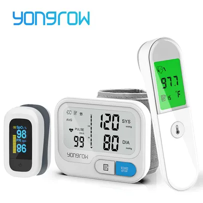 Monitor de pressão arterial Yongrow + Oxímetro + Termômetro | R$159