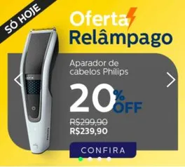 Aparador de Cabelos Philips - HC5610/15 - Preto e Branco | R$ 240