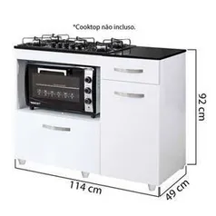 Balcao Cooktop Violeta Portas Basculante Fogao 5 Bocas Ref 118 - Kaiki Móveis