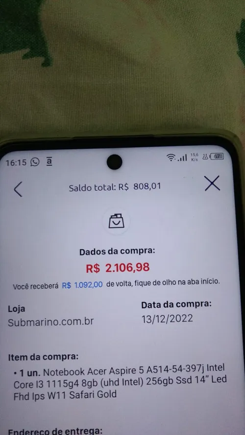 Imagem na descrição da promoção