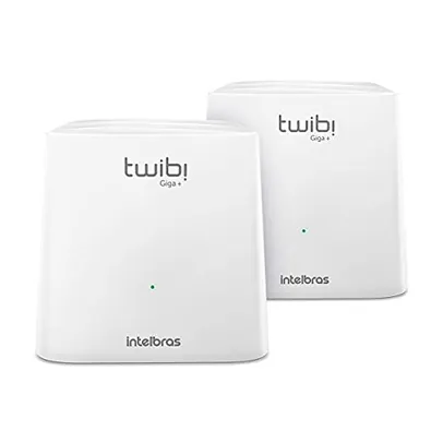 Kit Roteador Wi-Fi Mesh Intelbras 2 Unidades Twibi Giga+ Branco