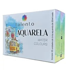 Aquarela Bisnaga Talento 12 Cores 20mL