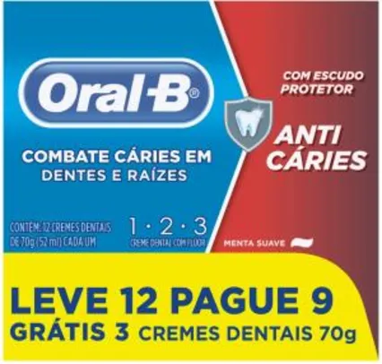 Creme Dental Oral-B, 70g, Leve 12 Pague 9