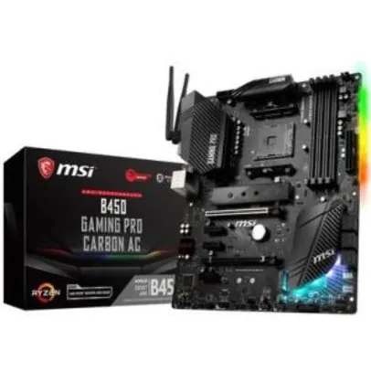 Placa-Mãe MSI B450 Gaming Pro Carbon AC, AMD AM4, ATX, DDR4