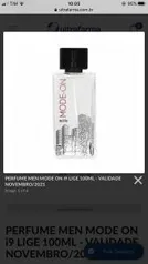 PERFUME MEN MODE ON i9 LIGE 100ML - VAL: NOV/2021 | R$7