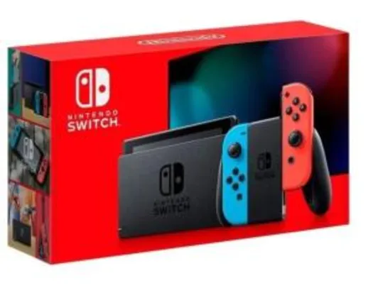 [AME R$2118] Console Nintendo Switch Neon Bateria Estendida 32GB Azul,Vermelho Bivolt R$2353