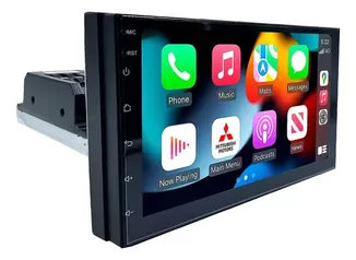 Central Multimídia 1 Din 7 Polegadas Android Gps 2gb Carplay Cor Preto