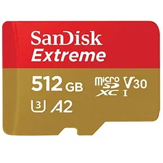 [50% de AME] Micro SD SanDisk Extreme 512GB com adaptador