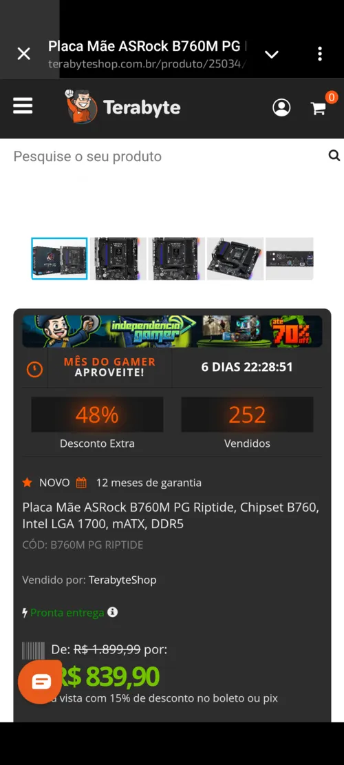 Imagem na descrição da promoção