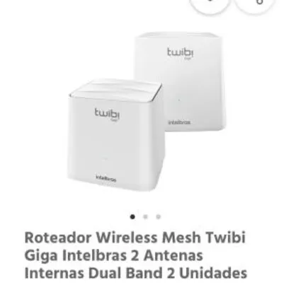 Roteador Wireless Mesh Twibi Giga Intelbras 2 Antenas Internas Dual Band 2 Unidades | R$655