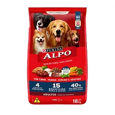 [REC] 18 Kg Purina Alpo Ração Alpo Para Cães Adultos Sabor Carne Grelhada Com Vegetais