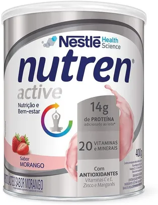 Suplemento Alimentar, Nutren Active, Morango, 400g | R$31