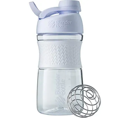 Coqueteleira SportMixer da BlenderBottle perfeita para shakes de proteína e pré-treino, 590 ml, branca