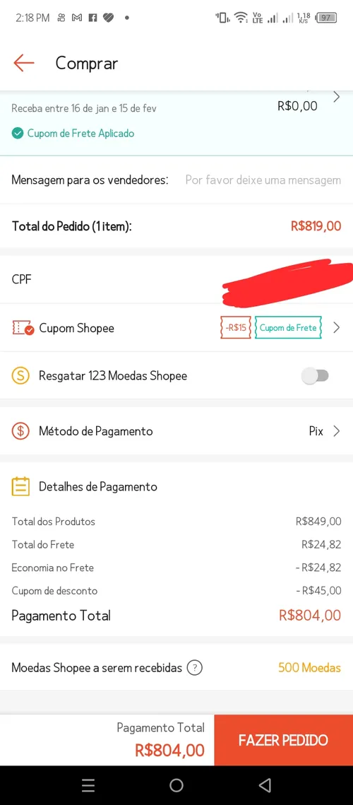 Imagem na descrição da promoção