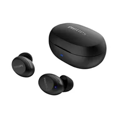 PHILIPS Fone de ouvido sem fio TWS bluetooth com microfone e energia para 18 horas totais na cor preto, padrão, TAT1235BK/97