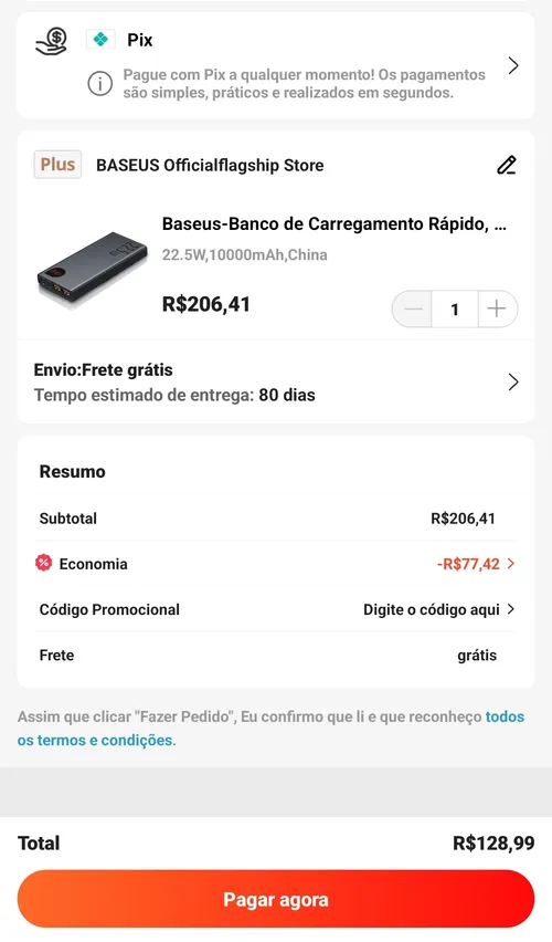 Imagem na descrição da promoção