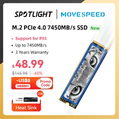 SSD NVMe M2 7450 MB/s MOVESPEED PCIe4.0 SSD 