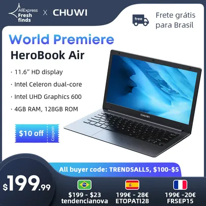 Notebook Herobook Air Chuwi - 4GB + 128GB