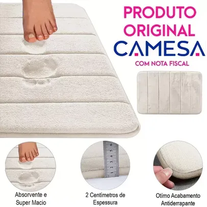 Tapete De Banheiro Camesa Antiderrapante Super Soft Macio Absorvente 60cmx40cm