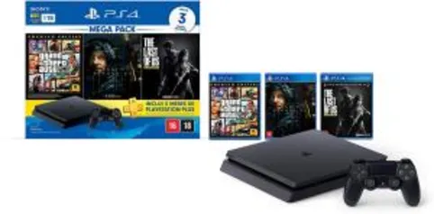 Console PlayStation 4 1TB Bundle Hits 9 - GTA V, Death Stranding, The Last Of Us - PlayStation 4