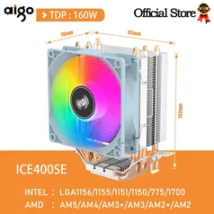 Aircooler Aigo ICE400SE RGB Intel/Amd 4 Heatpipes