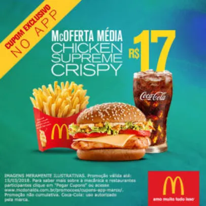 McOferta média Chicken Supreme Crispy no McDonald's - R$17