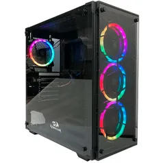 Gabinete Gamer Redragon, Wheel Jack, Mid Tower, Vidro Temperado, Black, Sem Fonte, Sem Fan, GC-606BK