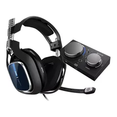 Headset Gamer Astro A40 TR + MixAmp Pro TR Gen 4 com Áudio Dolby para PS4, PC, Mac - Preto/Azul - 939-001791