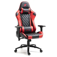 Cadeira Gamer SuperFrame Knight, Reclinável, Suporta até 145KG, Preto e Vermelho